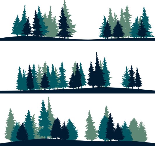 Set of different landscape with fir-trees vector image