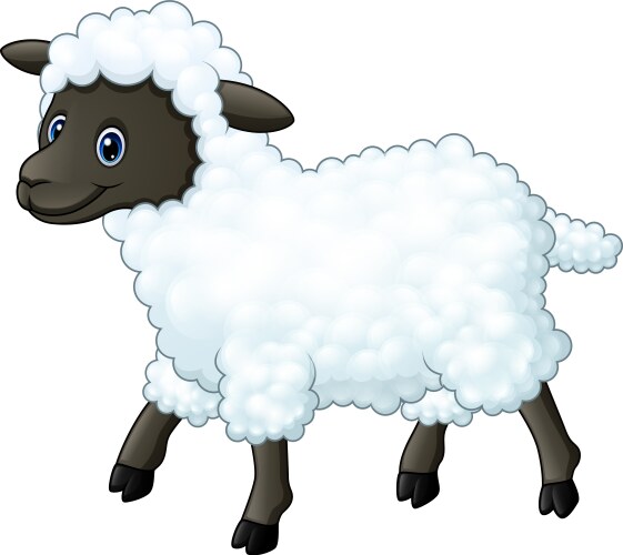 Cute sheep cartoon vector image