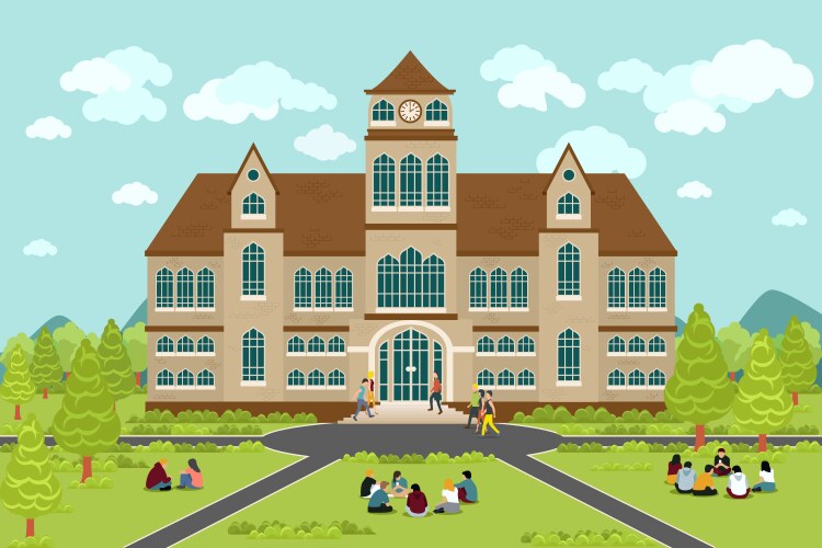 University or college building vector image