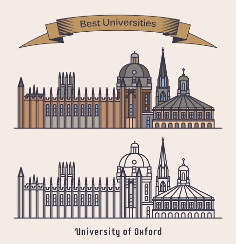 oxford university building architectureeducation vector image