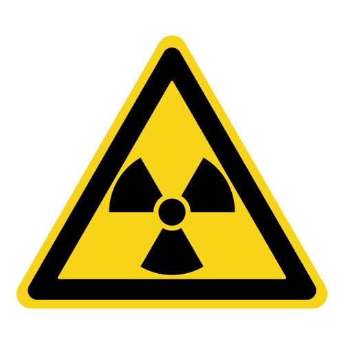 Radiation sign yellow vector image