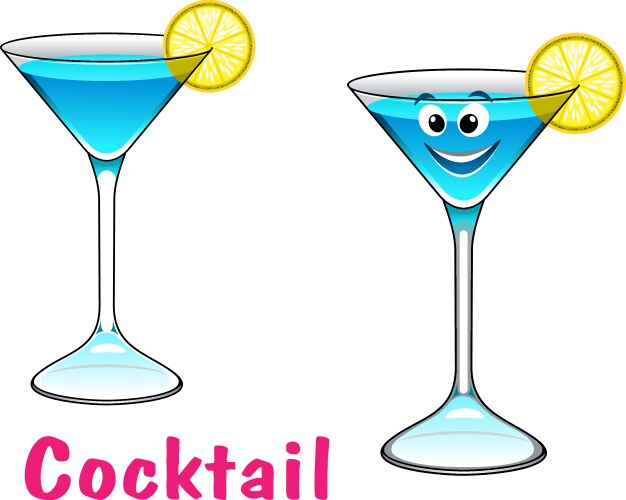 Cartoon cocktail character vector image