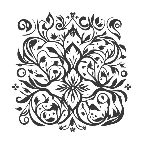 Ornament batik royal design grey vector image