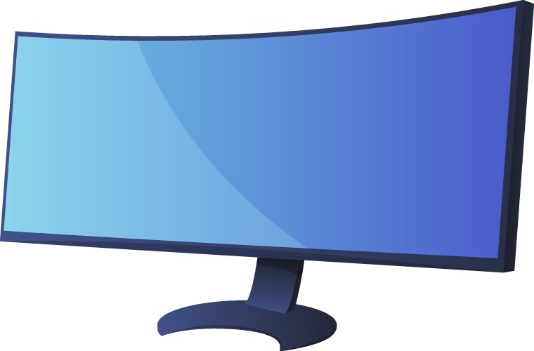 Half circle modern computer monitor on stand vector image