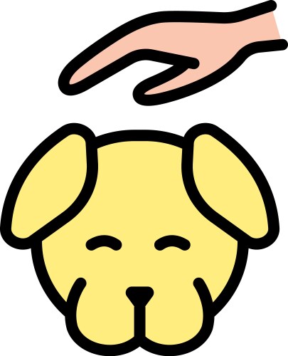 Dog head color icon care simple sign vector image