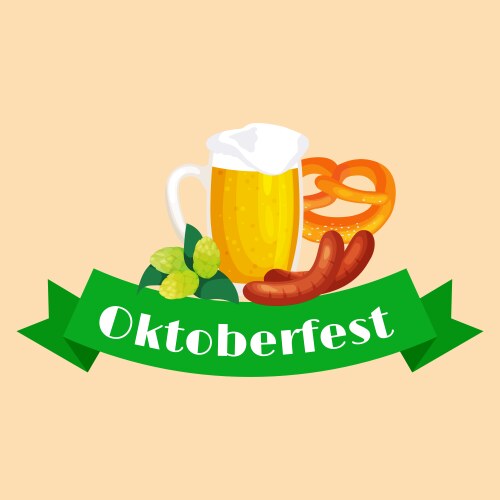 beer festival oktoberfest celebrations retro style vector image