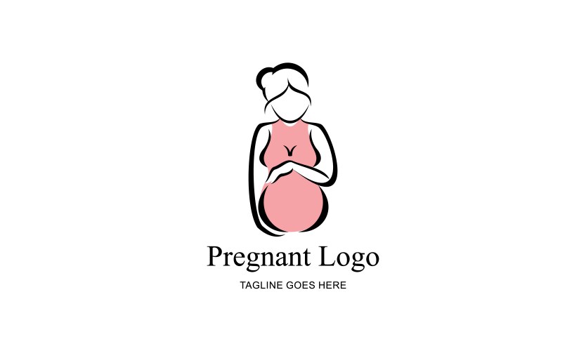 pregnant woman logo design vector image