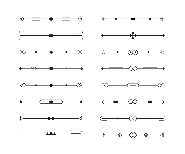 Dividers set geometric lines for page vector image