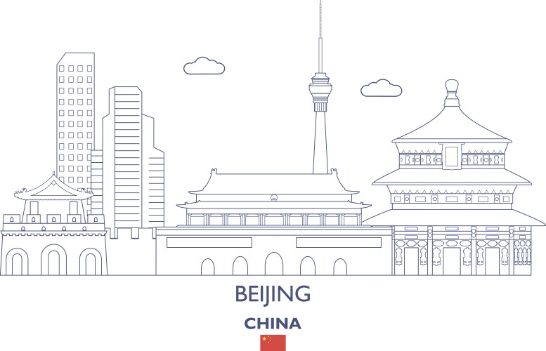 Beijing city skyline vector image