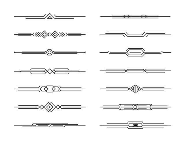 modern dividers set geometric lines vector image