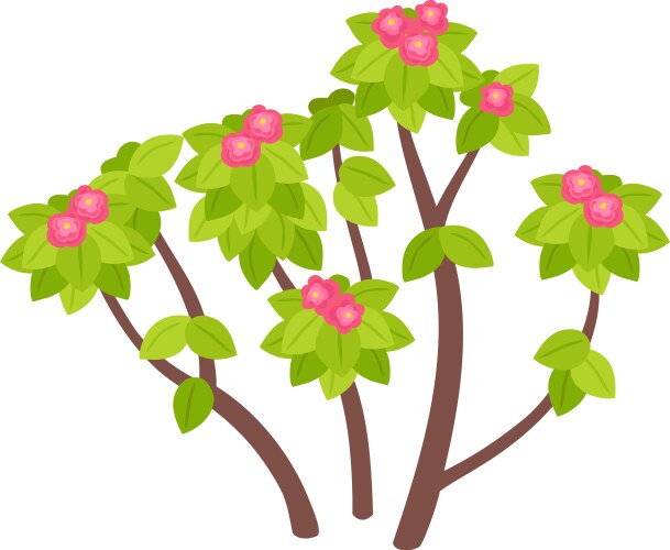 flowering tree plant composition vector image