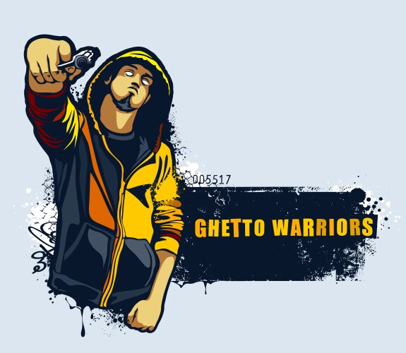 young gangster with gun vector image