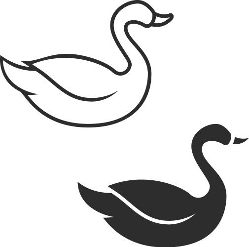 swan icon isolated on white background design vector image