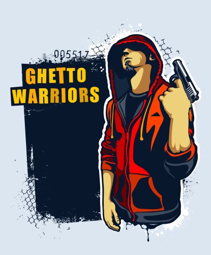 young gangster with gun vector image