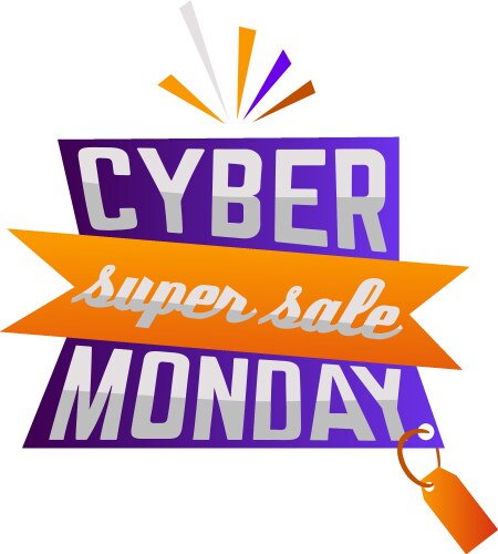 Cyber monday super sale advertising festive poster vector image