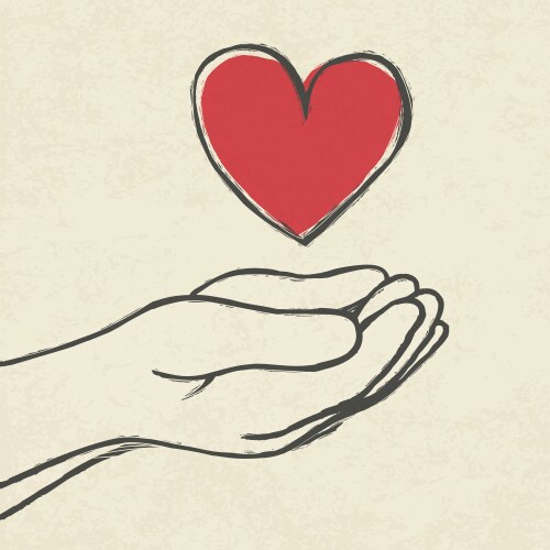 Heart in hands vector image