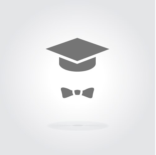 icon of mortarboard or graduation cap and diploma vector image