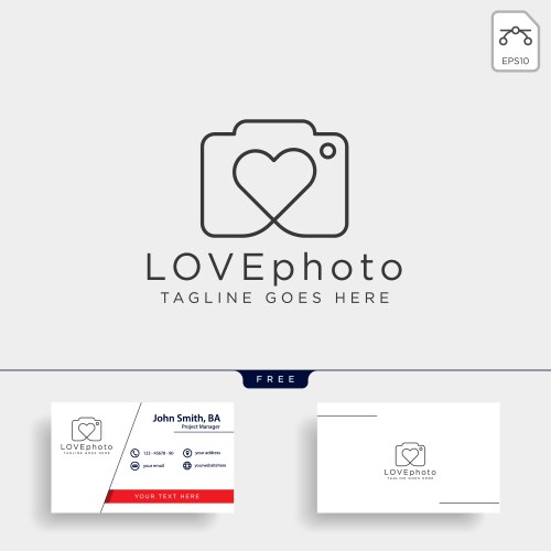 Love photography logo template icon element vector image