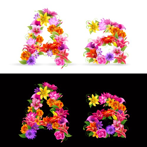 Flower font vector image