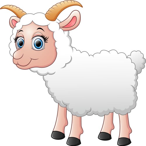 Cute sheep cartoon vector image