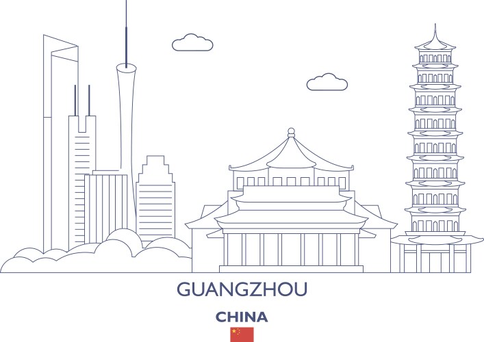 Guangzhou city skyline vector image