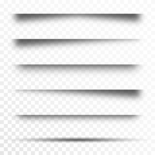 Set transparent shadows page dividers vector image