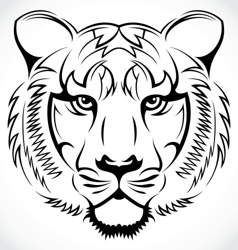 Tiger head tattoo vector image