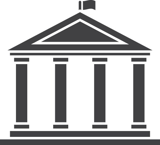 Academic temple outline icon vector image