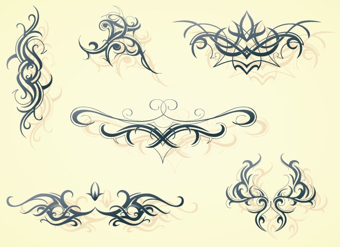 Tattoo design elements vector image