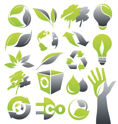 Ecology green icons vector image