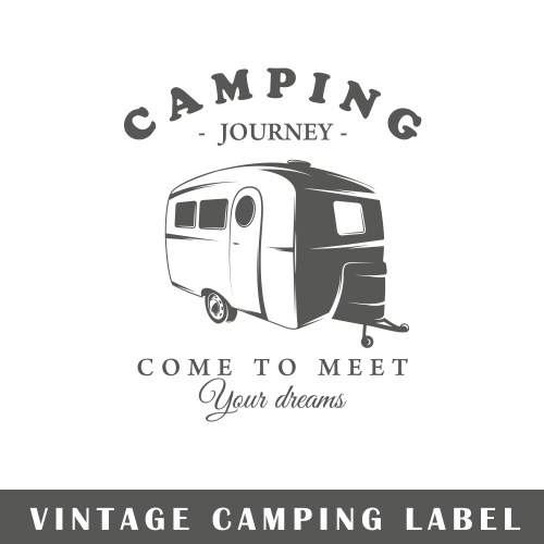 Camping label vector image