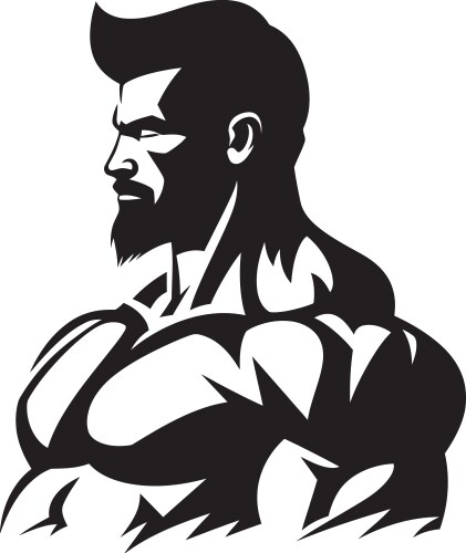 Anatomy bold bodybuilder strength vector image