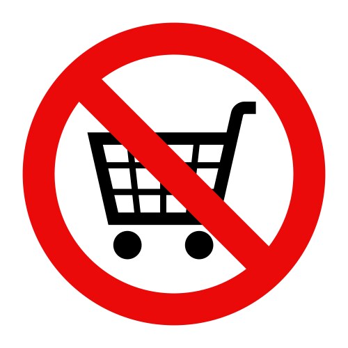 Forbidden sign with cart icon vector image