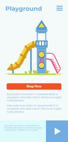 Playground with slide and ladder website page vector image