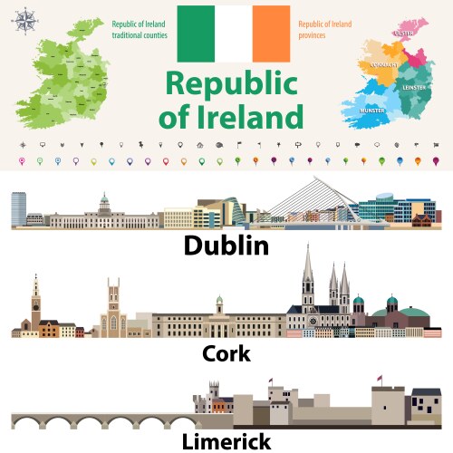 Republic of ireland traditional countries vector image