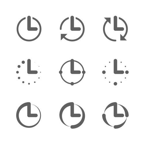 Clock time icons vector image