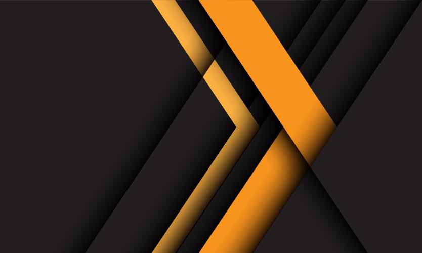 Abstract yellow arrow direction on dark design vector image