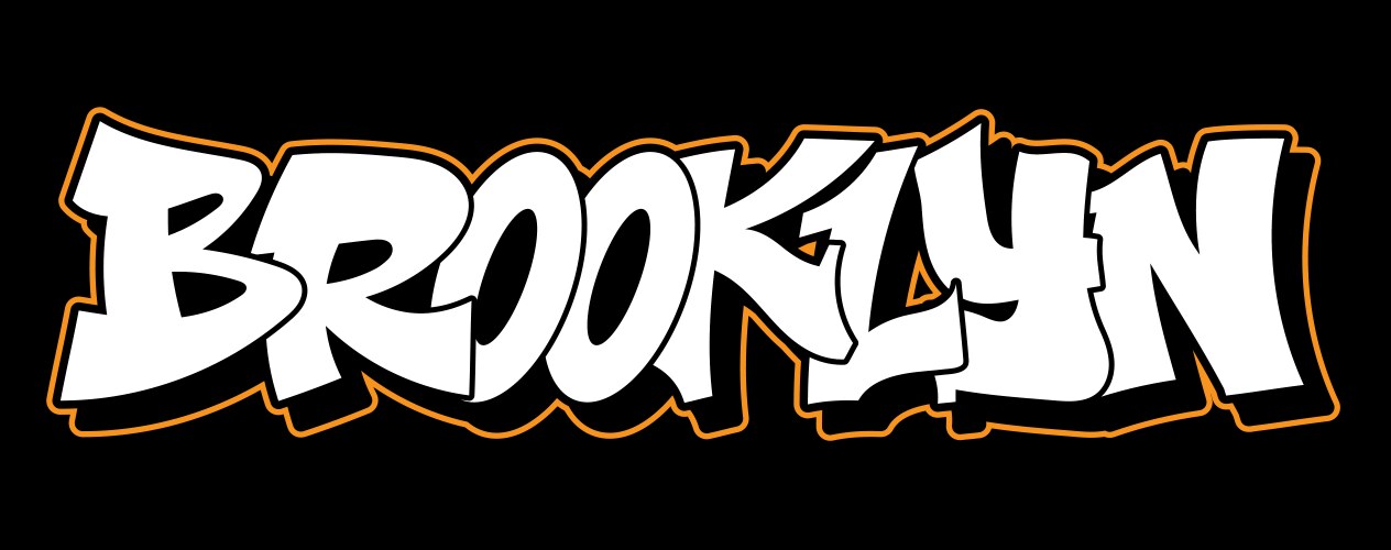 Brooklyn new york graffiti decorative lettering vector image