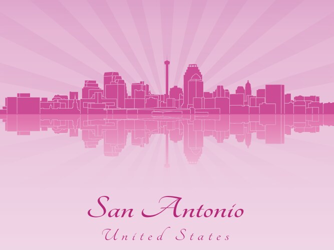 San antonio skyline in purple radiant orchid vector image