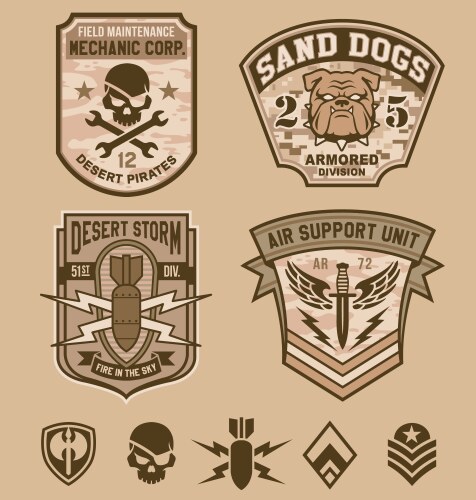 Desert military patches vector image