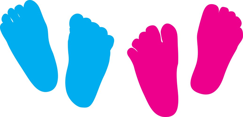 Child feet silhouette vector image