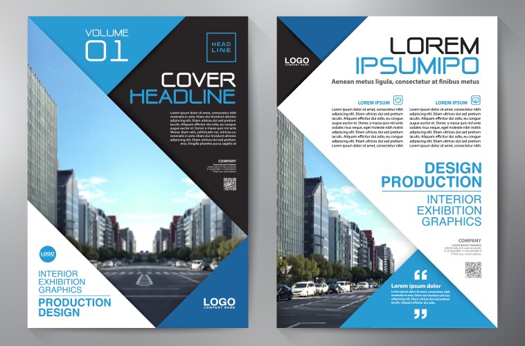 Business brochure flyer design a4 template vector image