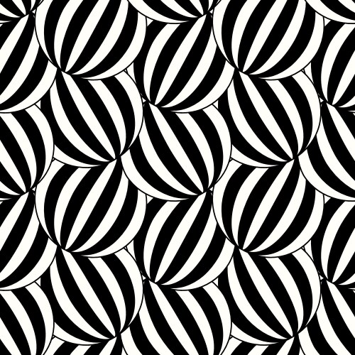 Pattern of black and white striped circles vector image