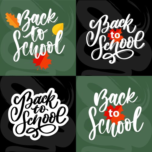 Welcome back to school hand brush lettering vector image