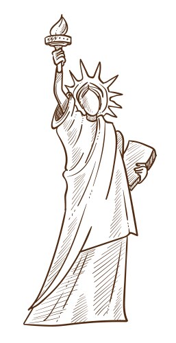 statue of liberty isolated sketch symbol vector image