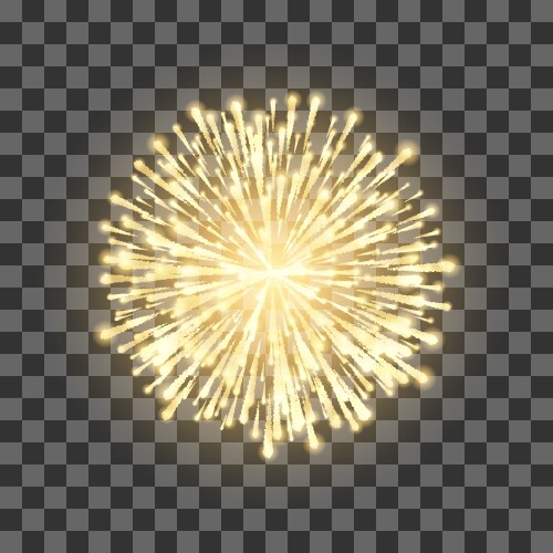 Fireworks on transparent background festival gold vector image