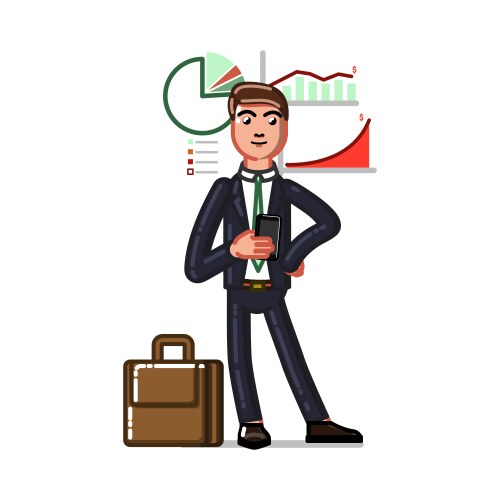 Business sketch man vector image