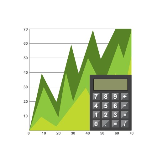 Growth economy statistics icons vector image