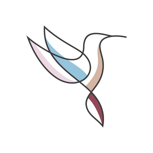 hummingbird logo design template vector image