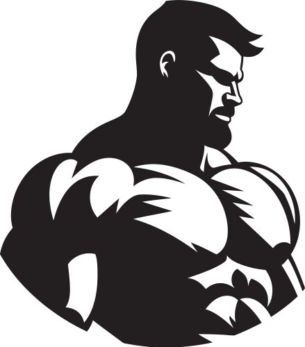 Strength in shadows bodybuilder artpowerful vector image